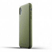 Mujjo Leather Case - кожен (естествена кожа) кейс за iPhone XR (маслинен)