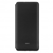 Huawei Wallet Cover Case - оригинален кожен калъф с поставка за Huawei P30 Pro (черен)