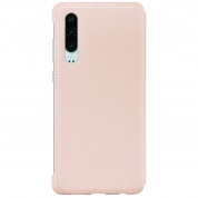 Huawei Wallet Cover Case - оригинален кожен калъф с поставка за Huawei P30 (розов) 1