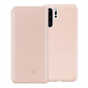 Huawei Wallet Cover Case - оригинален кожен калъф с поставка за Huawei P30 Pro (розов) 2