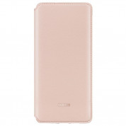 Huawei Wallet Cover Case - оригинален кожен калъф с поставка за Huawei P30 Pro (розов)