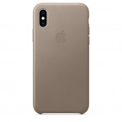 Apple iPhone Leather Case - оригинален кожен кейс (естествена кожа) за iPhone XS (светлокафяв)