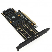 FOVORE PCIE X16 TO m.2 B Key NGFF SSD + m.2 M Key NGFF SSD + mSATA SSD 3 in 1 converter 6