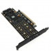 FOVORE PCIE X16 TO m.2 B Key NGFF SSD + m.2 M Key NGFF SSD + mSATA SSD 3 in 1 converter 7