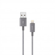 Moshi Integra USB-A Charge and Sync Cable with Lightning Connector - кабел за iPhone, iPad, iPod (25 см) (сив)