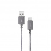 Moshi Integra USB-C Charge and Sync Cable - USB-C кабел за Macbook и устройства с USB-C (25 см) (сив)