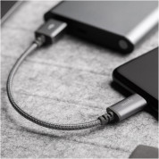 Moshi Integra USB-C Charge and Sync Cable - USB-C кабел за Macbook и устройства с USB-C (25 см) (сив) 3