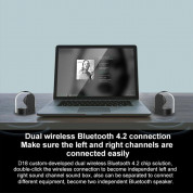 Ovevo D18 Tango Bluetooth Bluetooth V4.2 Speaker IPX5 Waterproof - безжичен водоустойчив Bluetooth спийкър с микрофон (прозрачен-черен) 2