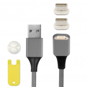 4smarts Magnetic USB Cable GRAVITYCord 2.0 with Two USB-C Connectors - кабел с магнитен накрайник с два USB-C конекторa за устройства с USB-C (100см) (сив) 3
