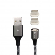 4smarts Magnetic USB Cable GRAVITYCord 2.0 with Two USB-C Connectors - кабел с магнитен накрайник с два USB-C конекторa за устройства с USB-C (100см) (сив)