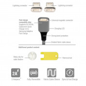 4smarts Magnetic USB Cable GRAVITYCord 2.0 with Two Lightning Connectors - кабел с магнитен накрайник с два Lightning конекторa за устройства с Lightning (100см) (сив) 1