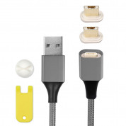 4smarts Magnetic USB Cable GRAVITYCord 2.0 with Two MicroUSB Connectors - кабел с магнитен накрайник с два MicroUSB конекторa (100см) (сив) 3