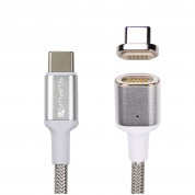 4smarts Magnetic USB-C to USB-C Cable GRAVITYCord Ultimate - USB-C кабел с магнитен накрайник за устройства с USB-C (180см) (сребрист)