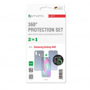 4smarts 360° Protection Set Limited Cover - тънък силиконов кейс и стъклено защитно покритие за дисплея на Samsung Galaxy A40 (прозрачен) 2