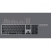 Satechi Aluminum Wireless Keyboard with Numeric Keypad - качествена алуминиева безжична блутут клавиатура за Mac (тъмносив) 5