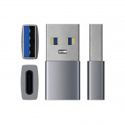 Satechi USB Male To USB-C Female Adapter - адаптер от USB мъжко към USB-C женско за мобилни устройства (тъмносив) 3