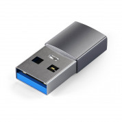 Satechi USB Male To USB-C Female Adapter - адаптер от USB мъжко към USB-C женско за мобилни устройства (тъмносив) 1