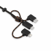 Moshi 3-in-1 Universal Charging Cable - универсален USB кабел с Lightning, microUSB и USB-C конектори (1 метър) (черен) 1