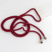 4smarts Necklace Case - силиконов калъф с лента за врата за Huawei P30 (бордо)