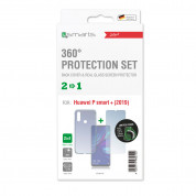 4smarts 360° Protection Set - тънък силиконов кейс и стъклено защитно покритие за дисплея на Huawei P Smart Plus (2019) (прозрачен) 2