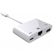 Lightning Ethernet Adapter - адаптер за свързване на жичен интернет (Ethernet), USB и зареждане на Lightning устройства