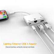 Lightning Ethernet Adapter - адаптер за свързване на жичен интернет (Ethernet), USB и зареждане на Lightning устройства 4