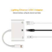 Lightning Ethernet Adapter - адаптер за свързване на жичен интернет (Ethernet), USB и зареждане на Lightning устройства 2