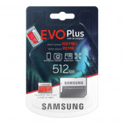 Samsung MicroSDXC 512GB EVO Plus UHS-I Memory Card U3, Class 10, 4K Ultra HD - MicroSDXC памет със SD адаптер за Samsung устройства (подходяща за GoPro) 3