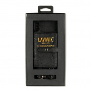 LAVAVIK Cross-Body Phone Purse with Card Compartment - кожен калъф с джоб и лента за врата за iPhone XS Max (черен) 2