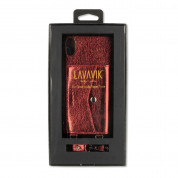 LAVAVIK Cross-Body Phone Purse with Card Compartment - кожен калъф с джоб и лента за врата за iPhone XS Max (червен) 3