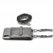 LAVAVIK Cross-Body Phone Purse with Card Compartment - кожен калъф с джоб и лента за врата за iPhone XS Max (сив) 2