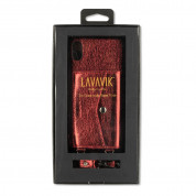 LAVAVIK Cross-Body Phone Purse - кожен калъф с портмоне и лента за врата за iPhone XS (червен) 2