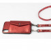 LAVAVIK Cross-Body Phone Purse - кожен калъф с портмоне и лента за врата за iPhone XS (червен) 2