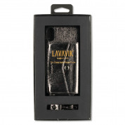 LAVAVIK Cross-Body Phone Purse - кожен калъф с портмоне и лента за врата за iPhone XS (сив) 2