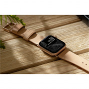 Nomad Strap Modern Slim Leather - кожена (естествена кожа) каишка за Apple Watch 38мм, 40мм (свeтлокафяв-златист) 8