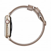 Nomad Strap Modern Slim Leather - кожена (естествена кожа) каишка за Apple Watch 38мм, 40мм (свeтлокафяв-златист) 3