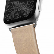Nomad Strap Modern Slim Leather - кожена (естествена кожа) каишка за Apple Watch 38мм, 40мм (свeтлокафяв-сребрист) 3