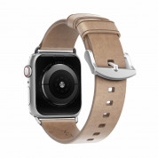 Nomad Strap Modern Slim Leather - кожена (естествена кожа) каишка за Apple Watch 38мм, 40мм (свeтлокафяв-сребрист)