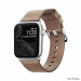 Nomad Strap Modern Slim Leather - кожена (естествена кожа) каишка за Apple Watch 38мм, 40мм (свeтлокафяв-сребрист) 6