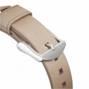 Nomad Strap Modern Slim Leather - кожена (естествена кожа) каишка за Apple Watch 38мм, 40мм (свeтлокафяв-сребрист) 4