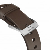 Nomad Strap Modern Leather - кожена (естествена кожа) каишка за Apple Watch 38мм, 40мм, 41мм (кафяв-сребрист) 4