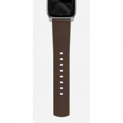 Nomad Strap Modern Leather - кожена (естествена кожа) каишка за Apple Watch 38мм, 40мм, 41мм (кафяв-сребрист) 6