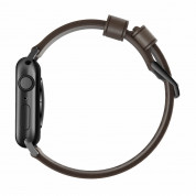 Nomad Strap Modern Leather - кожена (естествена кожа) каишка за Apple Watch 38мм, 40мм, 41мм (кафяв-черен) 2
