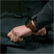 Nomad Strap Modern Leather - кожена (естествена кожа) каишка за Apple Watch 38мм, 40мм, 41мм (кафяв-черен) 8