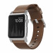Nomad Strap Modern Leather - кожена (естествена кожа) каишка за Apple Watch 42мм, 44мм, 45мм, Ultra 49мм (кафяв-сребрист) 1