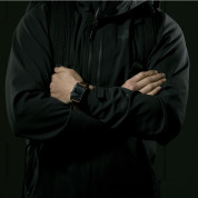 Nomad Strap Modern Leather - кожена (естествена кожа) каишка за Apple Watch 42мм, 44мм, 45мм (кафяв-сребрист) 7