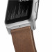 Nomad Strap Modern Leather - кожена (естествена кожа) каишка за Apple Watch 42мм, 44мм, 45мм, Ultra 49мм (кафяв-сребрист) 5