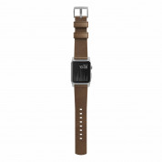 Nomad Strap Modern Leather - кожена (естествена кожа) каишка за Apple Watch 42мм, 44мм, 45мм (кафяв-сребрист) 2