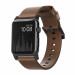 Nomad Strap Modern Leather - кожена (естествена кожа) каишка за Apple Watch 42мм, 44мм, 45мм, Ultra 49мм (кафяв-черен) 1