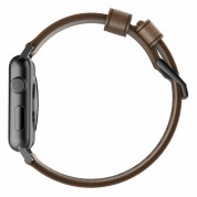 Nomad Strap Modern Leather - кожена (естествена кожа) каишка за Apple Watch 42мм, 44мм, 45мм, Ultra 49мм (кафяв-черен) 2
